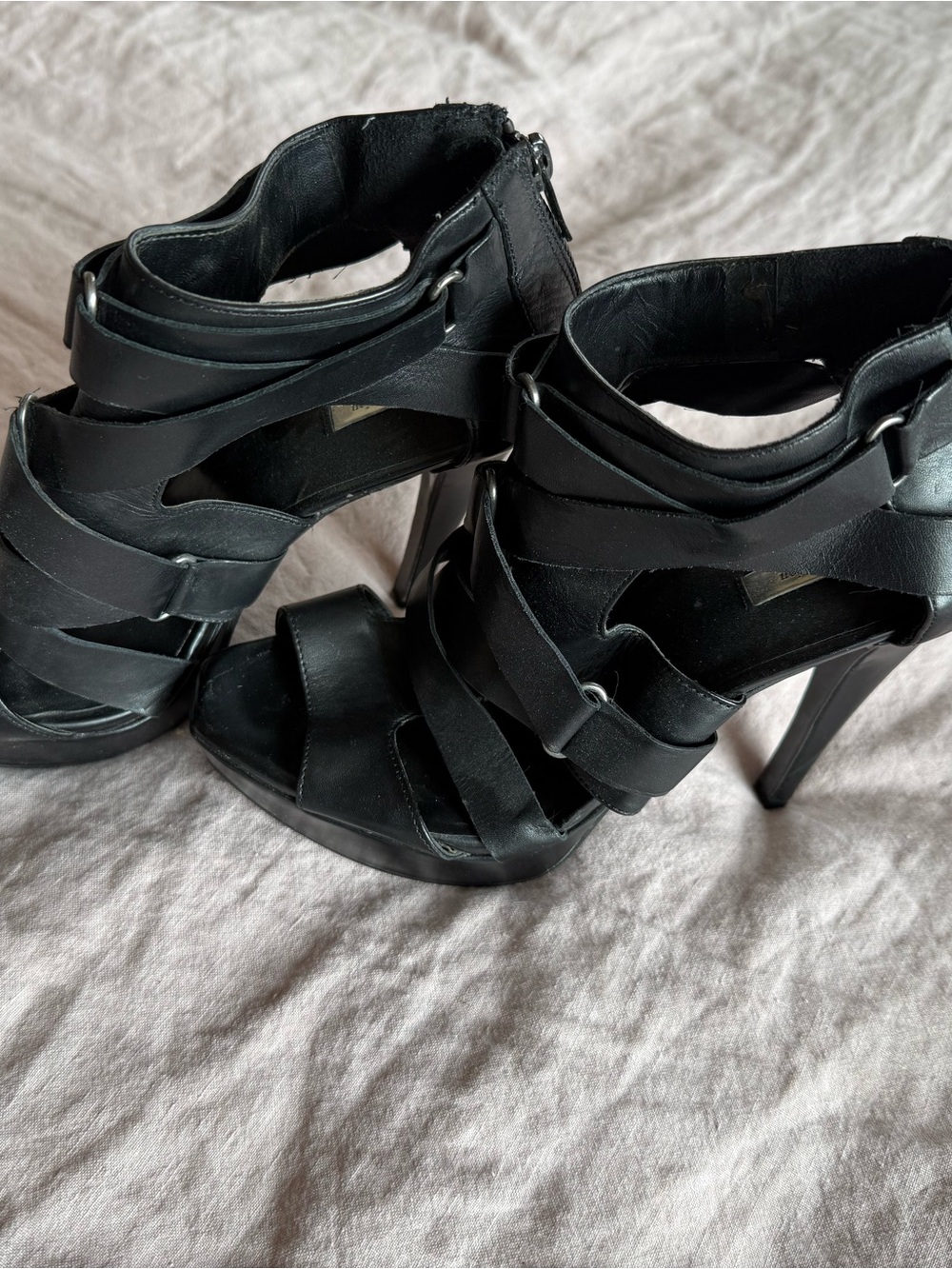 Zara Collection Black Strappy High Heel Sandals